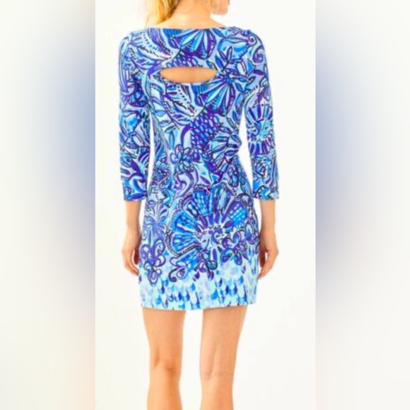 Lilly Pulitzer Hollee Dress Sz S Zanzibar Zoo Iris Blue Floral - Picture 3 of 10